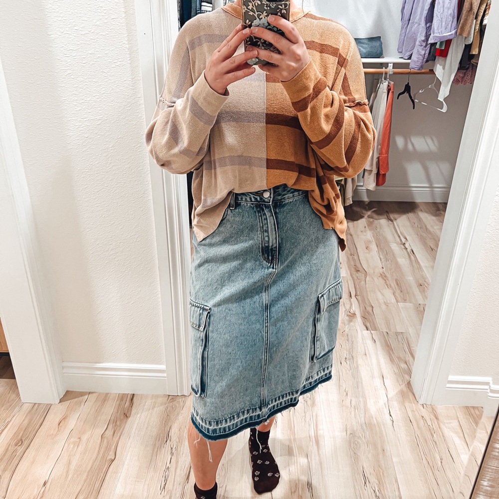 Midi jean skirt